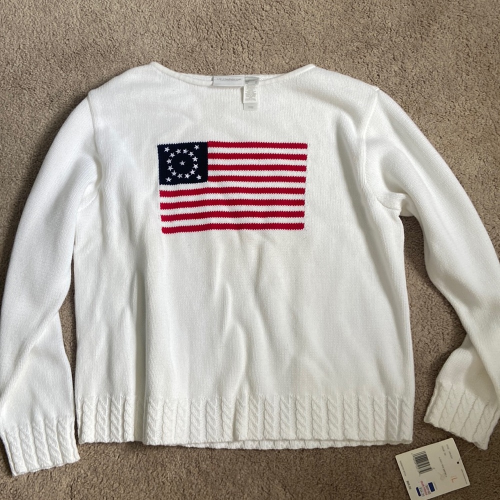 Vintage American flag sweater NWT